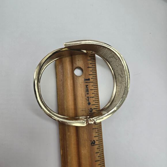 Vintage Statement Cuff Leaf Wrap Bracelet Artistic Enamel Brown Gold Boho Autumn - Picture 5 of 7